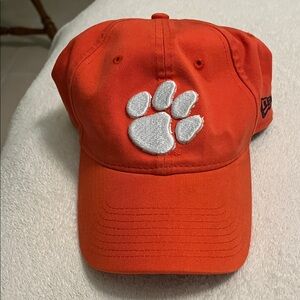 Orange New Era Women's Cap with White Paw Embroidery